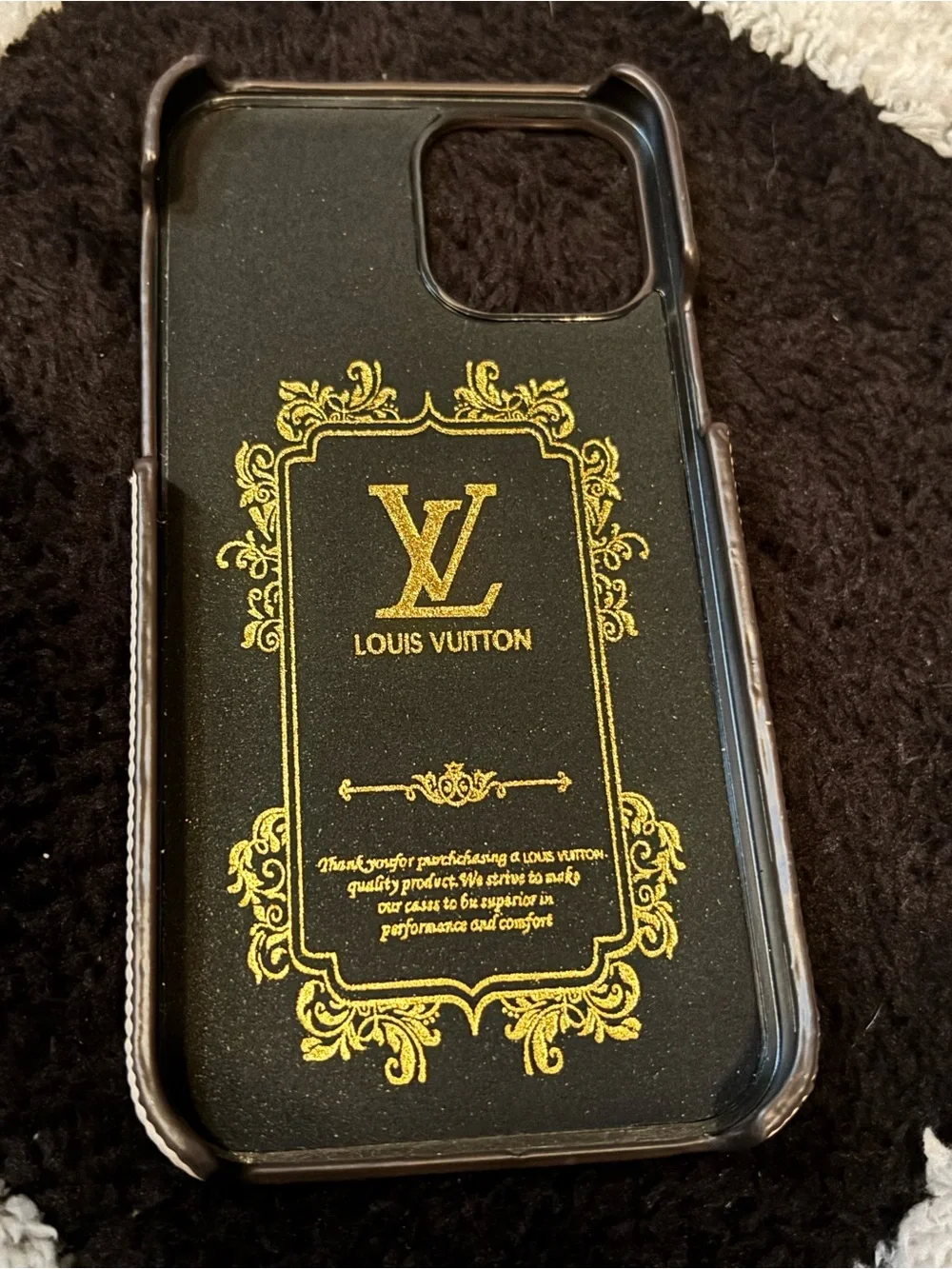 White & Brown Monogram iPhone Case